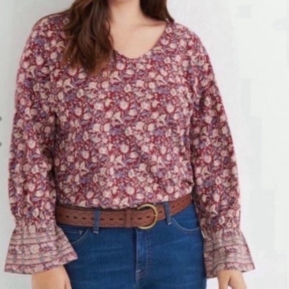 NWT Lucky Brand High Low Floral Blouse - Picture 5 of 7